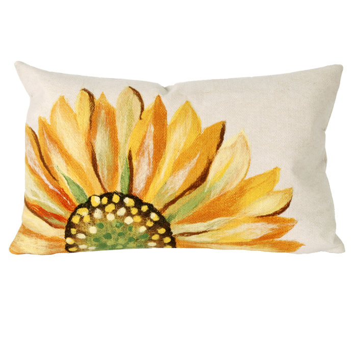 August Grove Keisha Sunflower Outdoor Lumbar Pillow & Reviews Wayfair